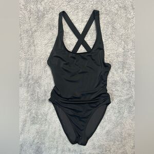 Andie The Cheeky Coverage Tulum One Piece Swimsuit Black A0227-BLK Sz L